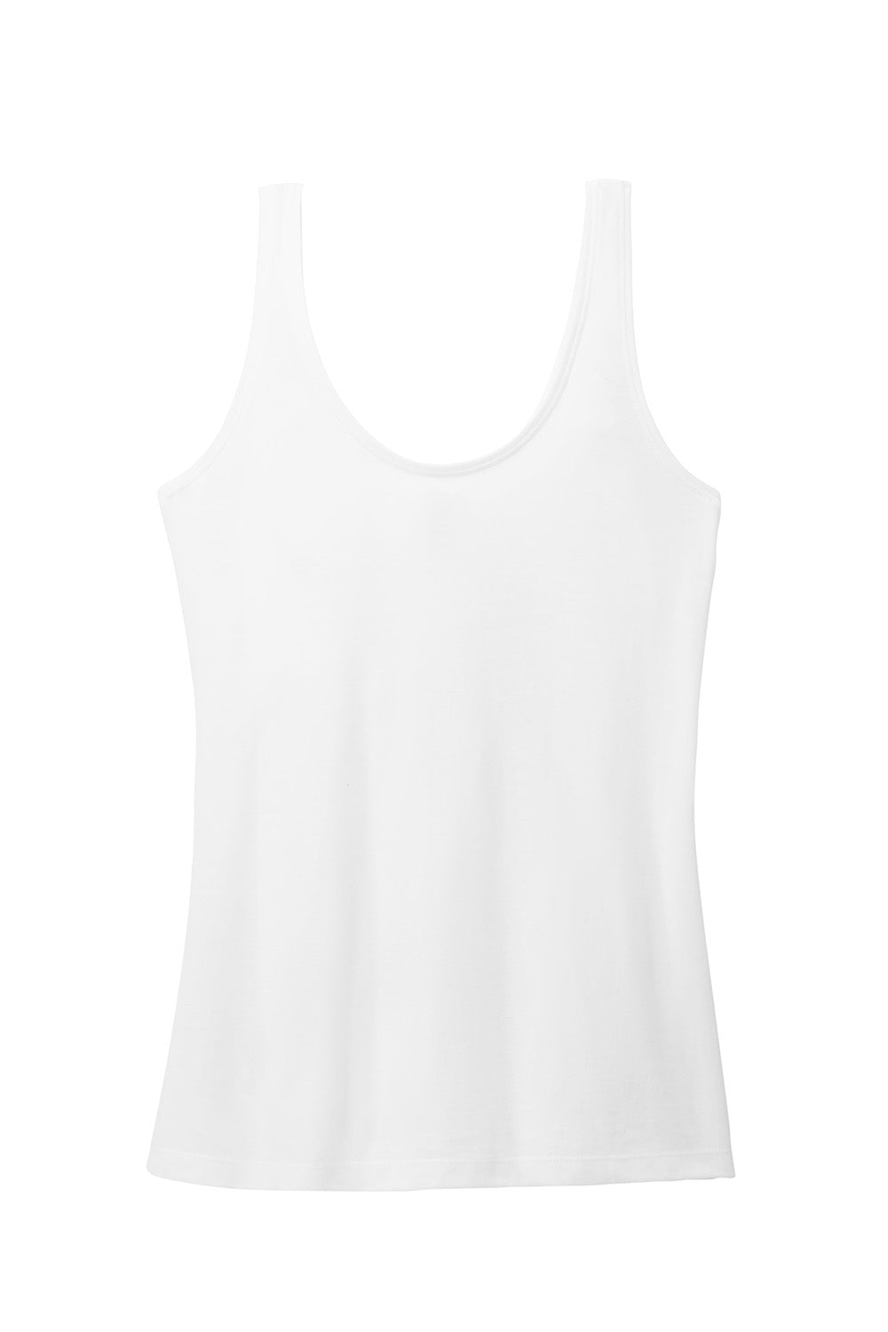 District DT154 Womens Perfect Blend CVC V-Neck Tank Top White Flat Back