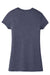 District DT155 Womens Fitted Perfect Tri Short Sleeve Crewneck T-Shirt Navy Blue Frost Flat Back