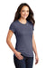 District DT155 Womens Fitted Perfect Tri Short Sleeve Crewneck T-Shirt Navy Blue Frost Model 3q