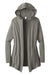 District DT156 Womens Perfect Tri Hooded Cardigan Sweater Grey Frost Flat Front
