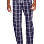 District Mens Flannel Plaid Lounge Pants - Purple/White