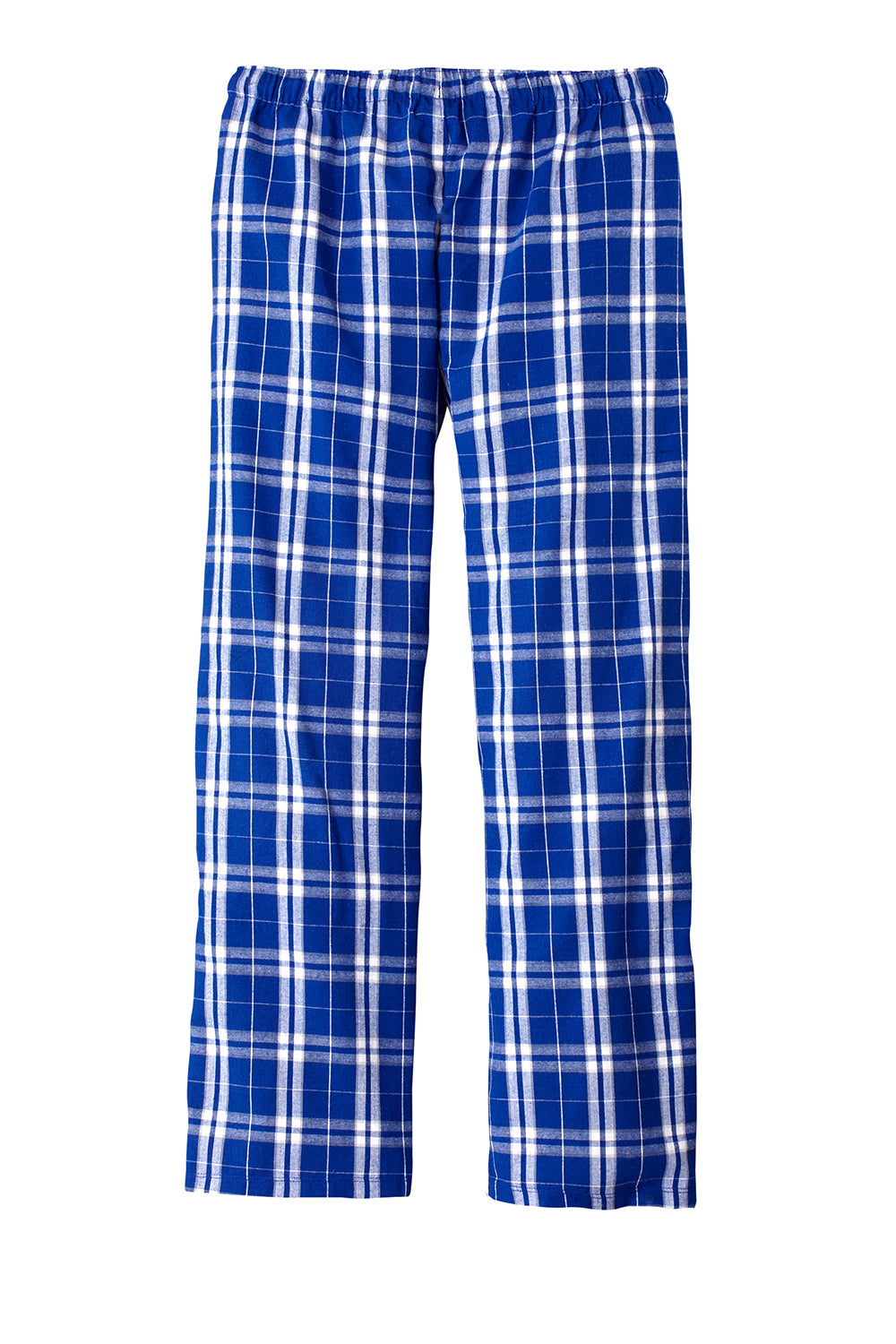 District DT1800 Mens Flannel Plaid Lounge Pants Deep Royal Blue Flat Back
