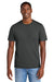 District DT184 Mens Perfect Weight CVC Short Sleeve Crewneck T-Shirt Charcoal Grey Model Front