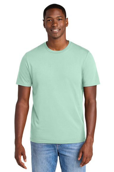 District DT184 Mens Perfect Weight CVC Short Sleeve Crewneck T-Shirt Frosted Mint Green Model Front