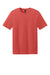 District DT184 Mens Perfect Weight CVC Short Sleeve Crewneck T-Shirt Heather Geranium Red Flat Front