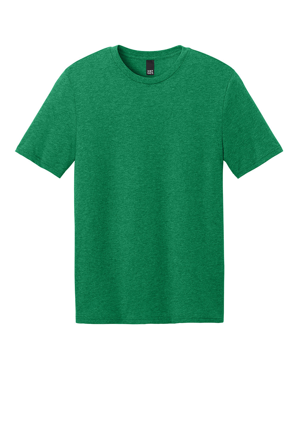 District DT184 Mens Perfect Weight CVC Short Sleeve Crewneck T-Shirt Heather Meadow Green Flat Front