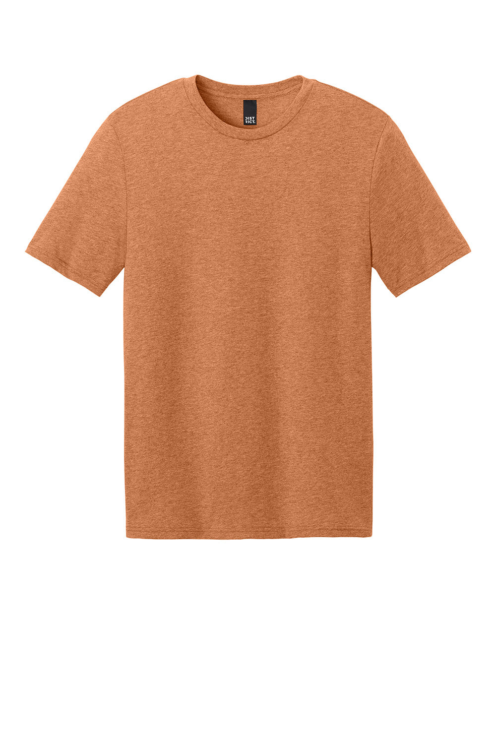District DT184 Mens Perfect Weight CVC Short Sleeve Crewneck T-Shirt Heather Sienna Flat Front
