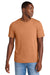 District DT184 Mens Perfect Weight CVC Short Sleeve Crewneck T-Shirt Heather Sienna Model Front