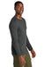 District DT185 Mens Perfect Weight CVC Long Sleeve Crewneck T-Shirt Charcoal Grey Model Side