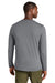 District DT185 Mens Perfect Weight CVC Long Sleeve Crewneck T-Shirt Heather Graphite Grey Model Back