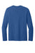District DT185 Mens Perfect Weight CVC Long Sleeve Crewneck T-Shirt Heather Deep Royal Blue Flat Back