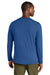 District DT185 Mens Perfect Weight CVC Long Sleeve Crewneck T-Shirt Heather Deep Royal Blue Model Back