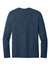 District DT185 Mens Perfect Weight CVC Long Sleeve Crewneck T-Shirt Heather Navy Blue Flat Back