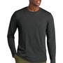 District Mens Perfect Weight CVC Long Sleeve Crewneck T-Shirt - Heather Jet Black