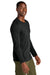 District DT185 Mens Perfect Weight CVC Long Sleeve Crewneck T-Shirt Jet Black Model Side