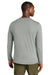 District DT185 Mens Perfect Weight CVC Long Sleeve Crewneck T-Shirt Heather Light Grey Model Back