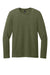 District DT185 Mens Perfect Weight CVC Long Sleeve Crewneck T-Shirt Heather Military Green Flat Front