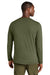 District DT185 Mens Perfect Weight CVC Long Sleeve Crewneck T-Shirt Heather Military Green Model Back