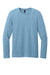 District DT185 Mens Perfect Weight CVC Long Sleeve Crewneck T-Shirt Heather Tundra Blue Flat Front