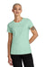 District DT188 Womens Perfect Weight CVC Short Sleeve Crewneck T-Shirt Frosted Mint Green Model Front