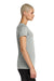 District DT188 Womens Perfect Weight CVC Short Sleeve Crewneck T-Shirt Heather Light Grey Model Side
