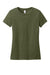 District DT188 Womens Perfect Weight CVC Short Sleeve Crewneck T-Shirt Heather Military Green Flat Front