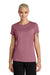 District DT188 Womens Perfect Weight CVC Short Sleeve Crewneck T-Shirt Heather Orchid Haze Purple Model Front