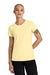 District DT188 Womens Perfect Weight CVC Short Sleeve Crewneck T-Shirt Soft Yellow Model Front