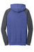 District DT196 Mens Fleece Hooded Sweatshirt Hoodie w/ Pouch Pocket Heather Deep Royal Blue/Grey Flat Back
