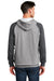 District DT196 Mens Fleece Hooded Sweatshirt Hoodie w/ Pouch Pocket Heather Grey/Grey Model Back