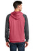 District DT196 Mens Fleece Hooded Sweatshirt Hoodie w/ Pouch Pocket Heather Red/Grey Model Back