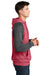 District DT196 Mens Fleece Hooded Sweatshirt Hoodie w/ Pouch Pocket Heather Red/Grey Model Side