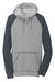 District DT196 Mens Fleece Hooded Sweatshirt Hoodie w/ Pouch Pocket Heather Grey/Grey Flat Front