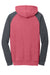 District DT196 Mens Fleece Hooded Sweatshirt Hoodie w/ Pouch Pocket Heather Red/Grey Flat Back