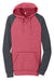 District DT196 Mens Fleece Hooded Sweatshirt Hoodie w/ Pouch Pocket Heather Red/Grey Flat Front