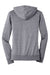 District DT2100 Womens Full Zip Hooded Sweatshirt Hoodie w/ Pockets Heather Dark Grey Flat Back