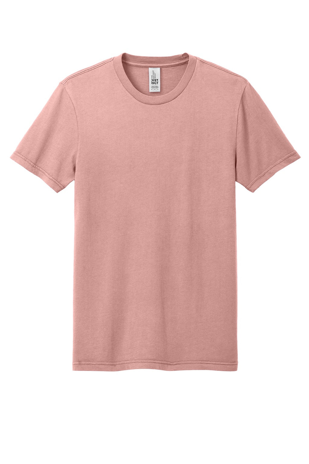 District DT2101 Mens District Wash Short Sleeve Crewneck T-Shirt Cactus Rose Pink Flat Front