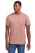 District DT2101 Mens District Wash Short Sleeve Crewneck T-Shirt Cactus Rose Pink Model Front