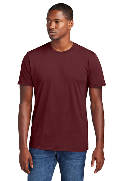 District DT2101 Mens District Wash Short Sleeve Crewneck T-Shirt Garnet Red Model Front