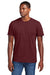 District DT2101 Mens District Wash Short Sleeve Crewneck T-Shirt Garnet Red Model Front