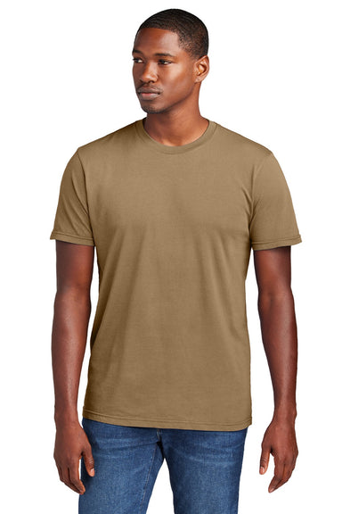 District DT2101 Mens District Wash Short Sleeve Crewneck T-Shirt Golden Spice Model Front