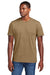 District DT2101 Mens District Wash Short Sleeve Crewneck T-Shirt Golden Spice Model Front