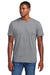 District DT2101 Mens District Wash Short Sleeve Crewneck T-Shirt Gusty Grey Model Front