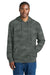 District DT2200C Mens Camo Fleece Hooded Sweatshirt Hoodie w/ Pouch Pocket Graphite Grey Model Front