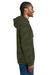 District DT2200C Mens Camo Fleece Hooded Sweatshirt Hoodie w/ Pouch Pocket Olive Drab Green Model Side