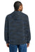 District DT2200C Mens Camo Fleece Hooded Sweatshirt Hoodie w/ Pouch Pocket True Navy Blue Model Back
