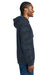 District DT2200C Mens Camo Fleece Hooded Sweatshirt Hoodie w/ Pouch Pocket True Navy Blue Model Side