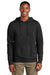 District DT2200 Mens District Wash Fleece Hooded Sweatshirt Hoodie w/ Pouch Pocket Black Model Front