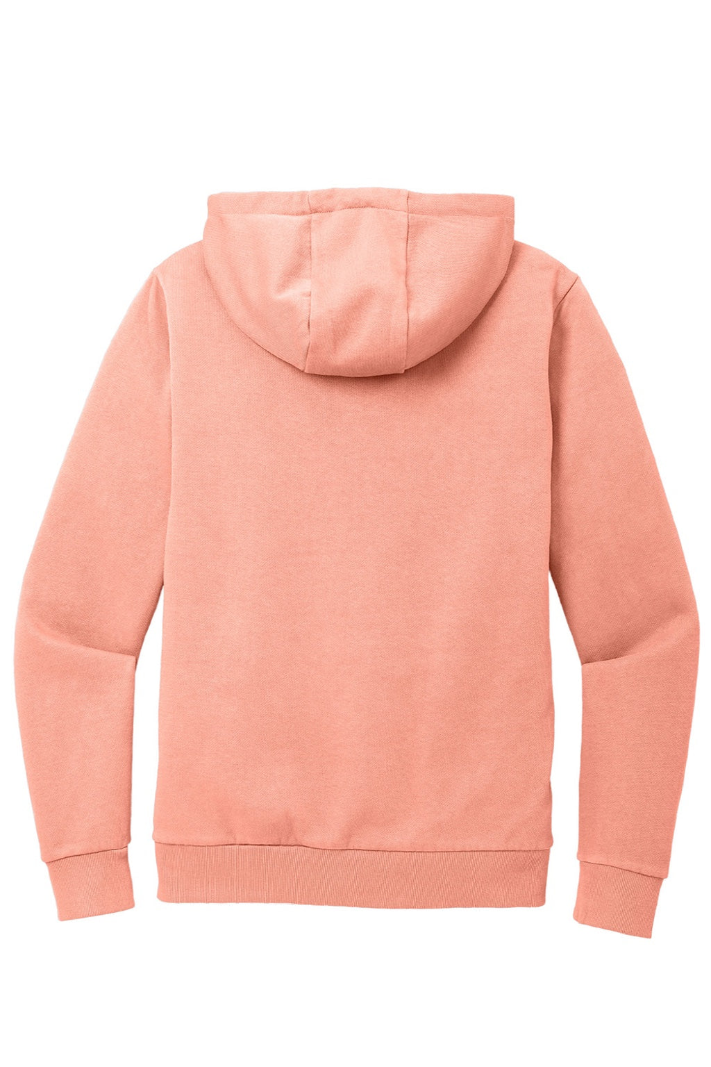 District DT2200 Mens District Wash Fleece Hooded Sweatshirt Hoodie w/ Pouch Pocket Cactus Rose Pink Flat Back
