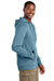 District DT2200 Mens District Wash Fleece Hooded Sweatshirt Hoodie w/ Pouch Pocket Dusk Blue Model Side